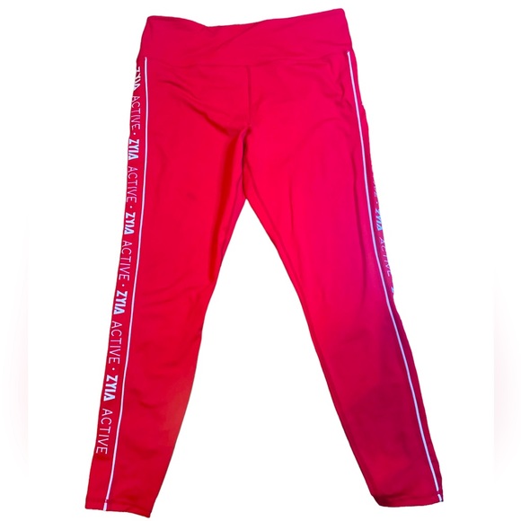 Zyia logo stripe red light n tight 28” high rise - Picture 1 of 8